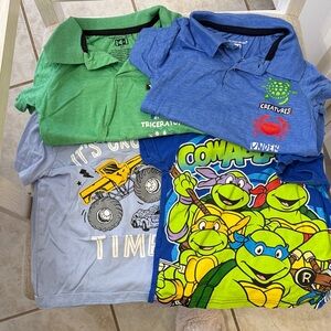 Kids Cartoon and Graphic Polo Shirts - Green, Blue, Multicolor
